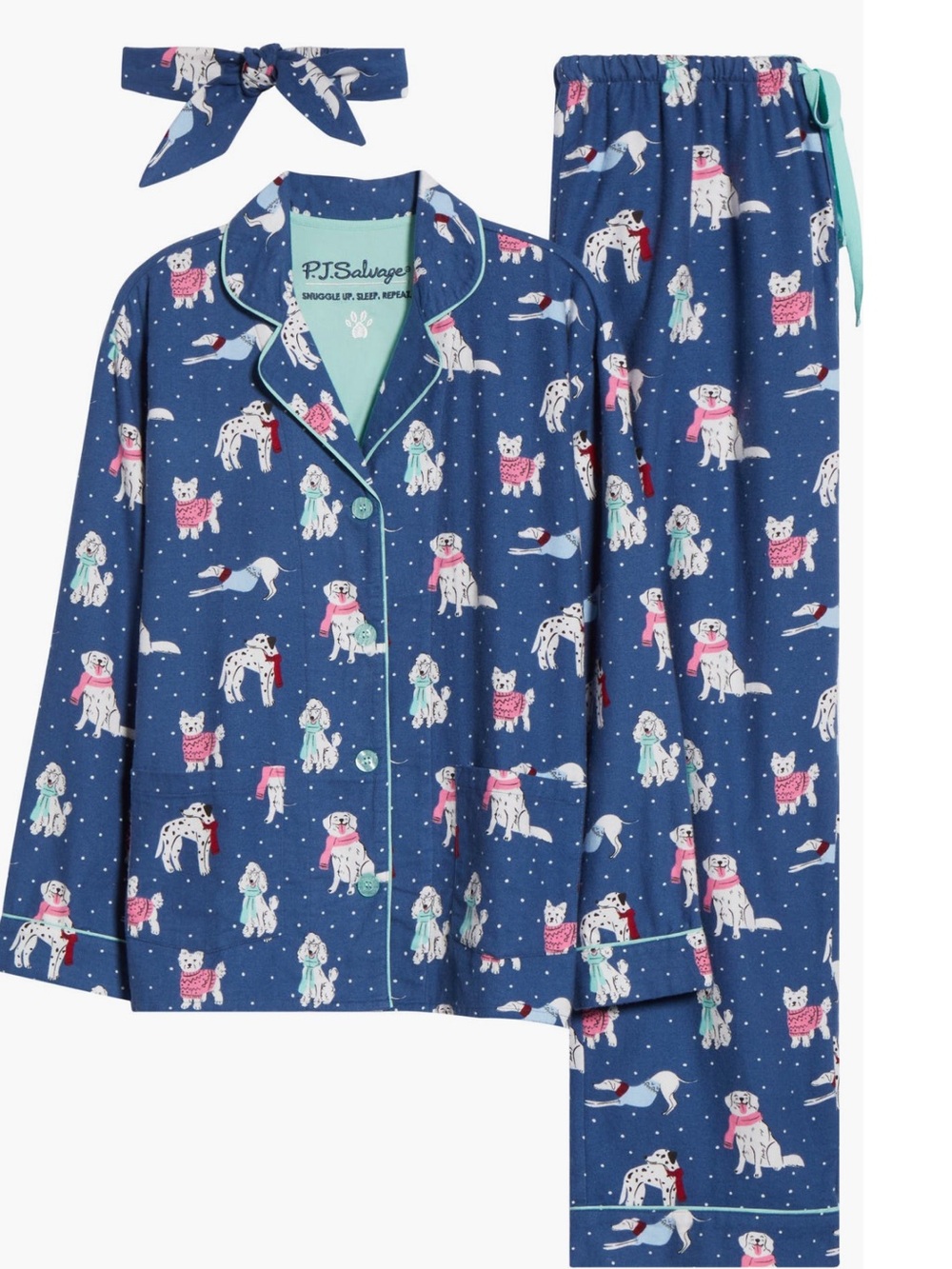 NEW PJ Salvage 🐶🐾DOGS IN WINTER🐶🐾Flannel Pajama Set Size Sm